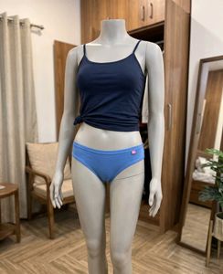 Blue Cotton Bikini Panty