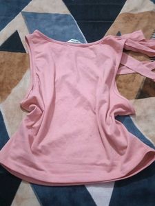 Pink Sleeveless Crop Top – Size M