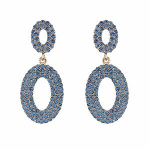 Blue Stone and gold plated Dangle Earrings