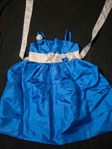 Girls Royal Blue Ruffled Party Dress
