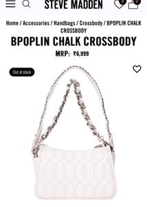 Steve Madden White Quilted Crossbody Bag