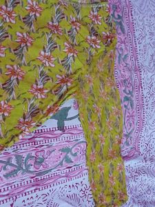 Yellow Floral Print Kurta