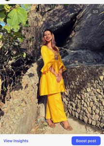 kashmiri Vibrant Yellow Kurta Set with Pant