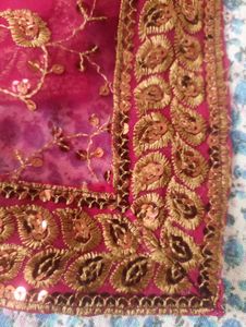 Purple fully embroided saree