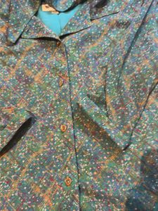 Vintage Floral Print Button-Up Blouse