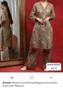 Anouk Women Floral Tassel Kurta with Palazzos