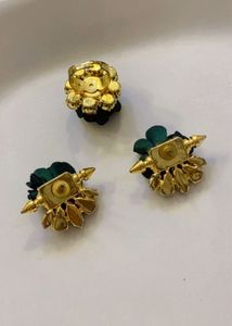 Emerald Green Floral Earrings And Ring