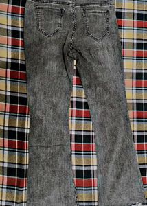 SPYKAR Gray Flare Jeans with button design