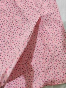 Pink Floral Midi Skirt
