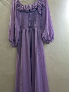 Lavender Puff Sleeve Dress