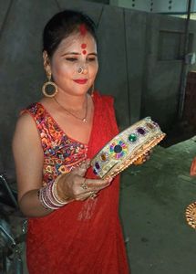 Red Net Saree Without Blouse Just Used Once