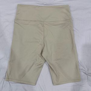 Beige Sports Cycling Shorts