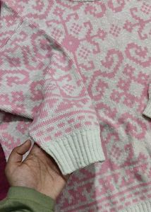 Pink Patterned Sweater
