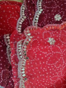 New beautiful  Bandhani Saree with gota patti work