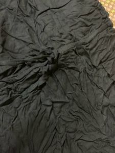 Women Black Cotton Dress Top