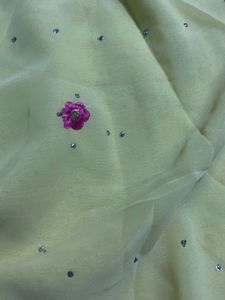 Exquisite Yellow Saree with Floral Embroidery