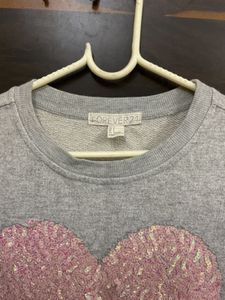 Forever 21 Cute Heart Sequin Sweatshirt