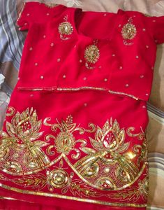 Stunning Red Embroidered saree