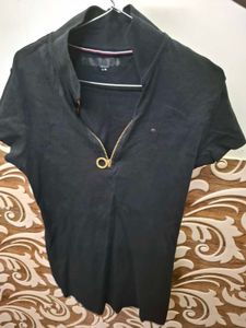 Tommy Hilfiger Black Zip Polo T-Shirt