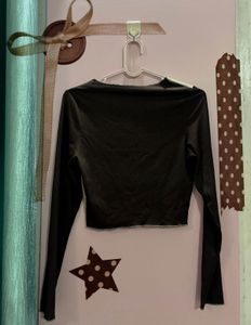 Colorblock Long Sleeve Crop Top