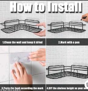 Bathroom Corner Shelf | Wall Mounted Storage Rack