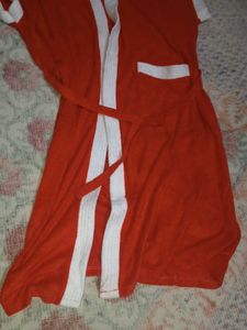 Red  bathroom gown with women