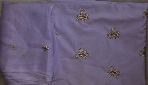 Light Purple Embroidered Dress Material