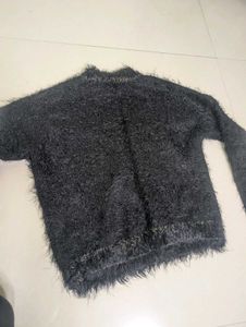 Black Geometric Knit Sweater