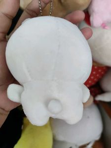 Cute Kawaii White Plush Keychain
