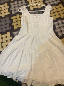 Chic White Ruffled Tiered Mini Dress