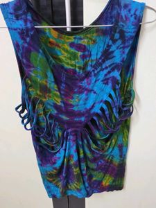 Colorful Tie-Dye Sleeveless Top