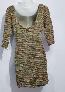 Textured Striped Mini Dress