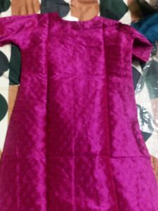 Embroidered Kurta Set (Teal &amp; Magenta)