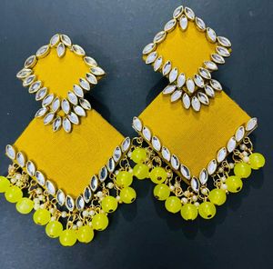 Fancy Party Wear Havey Long Size Earrings