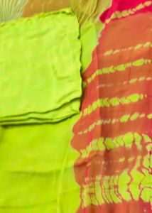 Vibrant red &amp; Lime Kurta Set