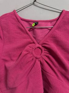 Pink Ring Detail Crop Top