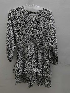 Leopard Print Ruffle Dress