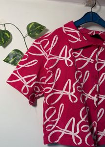 Vibrant Pink Cropped Shirt