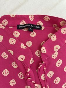 Pink Polka Dot Maxi Kurta