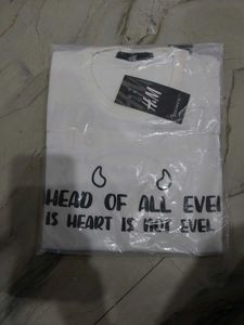 H&M White Graphic T-Shirt