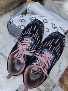 Stylish Black & Pink Sneakers