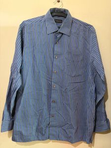 Classic Blue Striped Men's Shirt