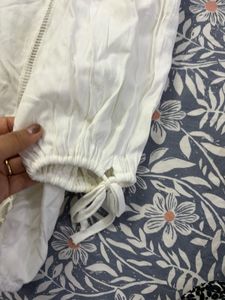 Elegant White Lace Trimmed Top