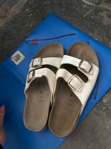 White Double Strap Sandals