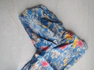 Blue Floral mid length kurti