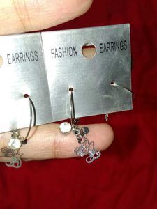 Set of 3 Cute Mickey mouse Charm Hoop Earrings