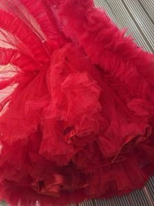 Red Ruffled Party Dress for toddler girl