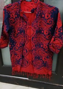 Vibrant Paisley Print Woolen Kurta - New