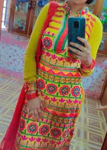 cotton full embroidery suit