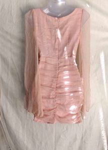 52264. Sheer Sleeve Ruffle Dress